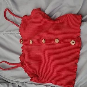 Red crop tank